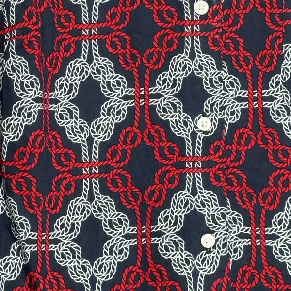 Tommy Hilfiger‎ Top Sz L Abstract Patriotic Print Button Up Shirt Preppy Casual - Image 6