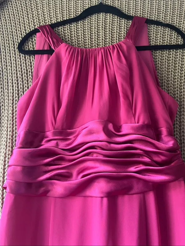David's Bridal Fuchsia Sleeveless Maxi Dress - Image 2