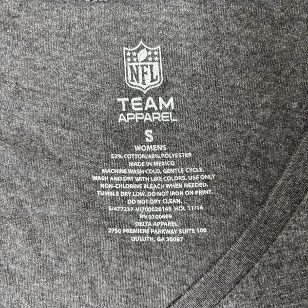 NEW Seattle Seahawks T Shirt‎ Womens S Gray NFL Team Apparel 12th Fan V Neck - Image 4