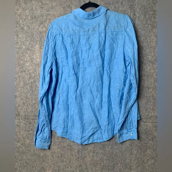 Lilly Pulitzer Women Size Large Blue 100%‎ Line Long Sleeve Button Down Shirt - Image 6