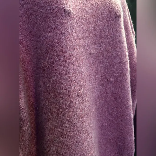 Newbury Kustom Women's Oversized Boat Neck Textured Pink Sweater SZ LG - Image 5