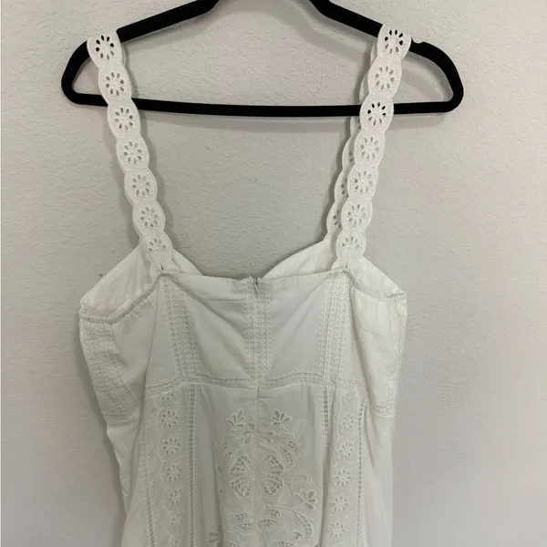 FARM Rio Midi Dress XL White Richelieu Broderie Anglaise Sundress Bustier Corset - Image 9
