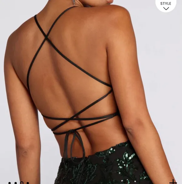 emerald green and black prom/ formal dress - Image 2