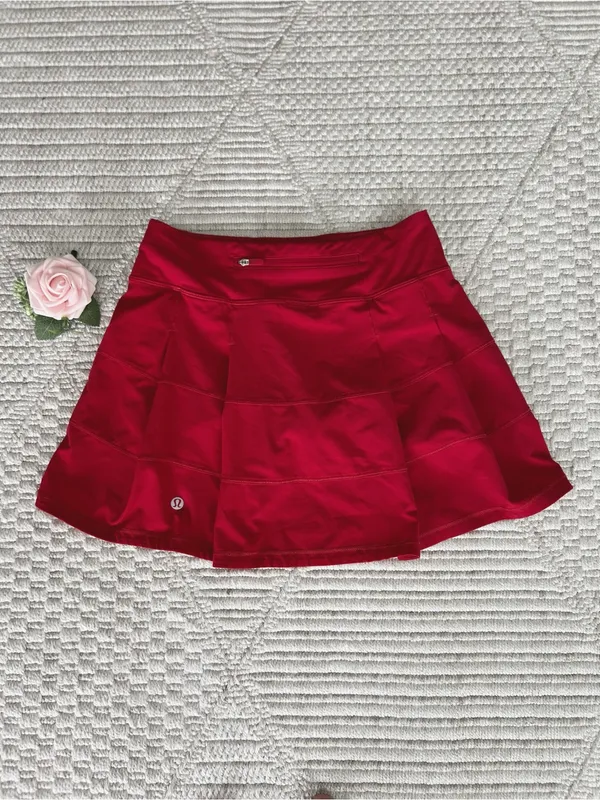 Lululemon Pace Rival Athletic Woman’s Red Pleated Activewear Skort Size 2 - Image 4