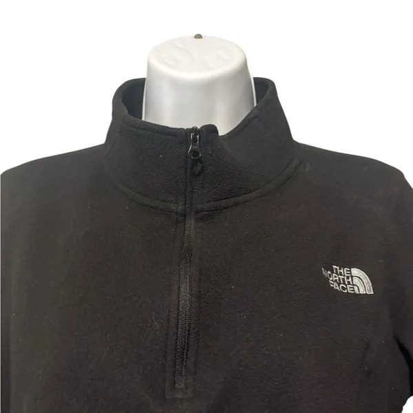 The North Face Women’s Black 1/4 Zip Mock Neck Fleece Pullover Shirt Jacket L - Image 3
