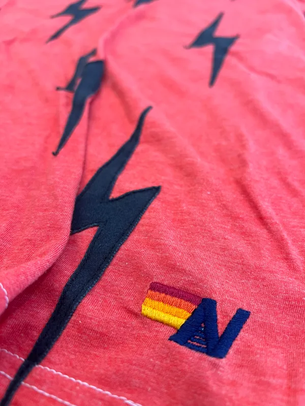 Aviator Nation Lightning Bolt Heather Basic Tee - Image 2