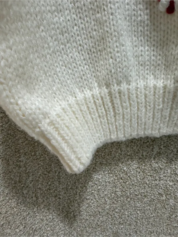 Candy cane knit cardigan medium holiday Christmas Luna Ivy sweater cute grandma - Image 4