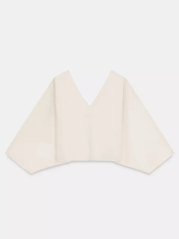Zara NWT SET Cream V-Neck Balloon Sleeve Top & Skirt - Image 13