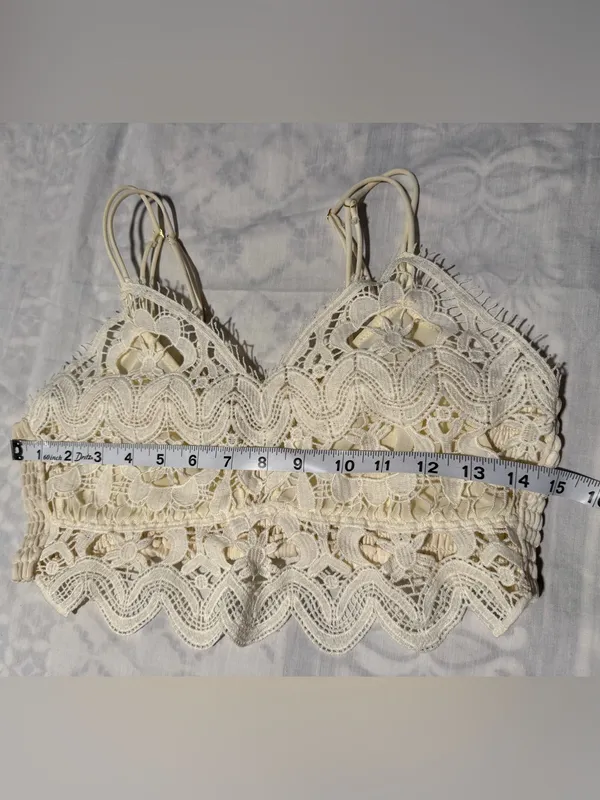 Anthropologie Cream Lace Bandeau Bralette - Image 5