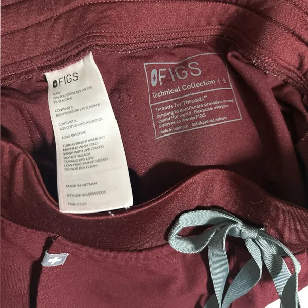 Figs Burgundy Zamora Jogger Scrub Pants - Image 6