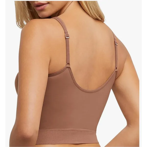 Brand New Maidenform Women's Small Light Brown Seamless Smoothing Cropped Cami - Image 2