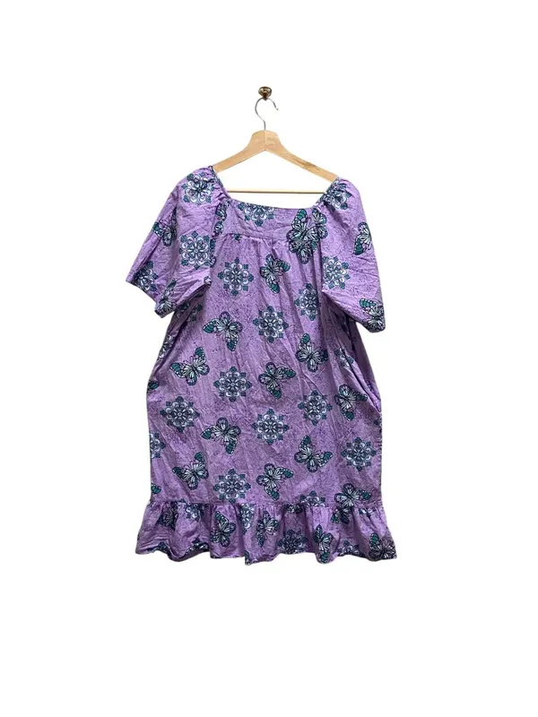 Sara Morgan Floral Print Shift Dress Purple Size M Vacation Summer Beach Coastal - Image 9