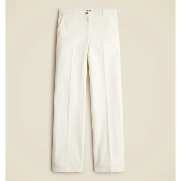 J.Crew Full Length Wide Leg Trouser Cotton Linen Blend Ivory Relaxed US 6 NWT - Image 4