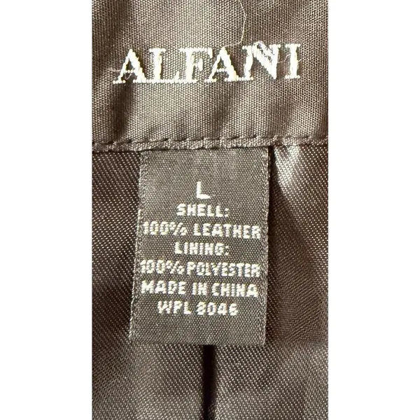 Alfani Black Genuine Suede Leather Blazer Jacket Size L - Image 2