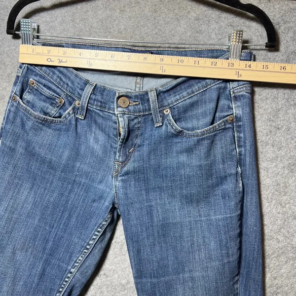 Levis 524 Too Superlow Skinny Jeans Medium Wash Blue Vintage Y2K Size 7M - Image 2