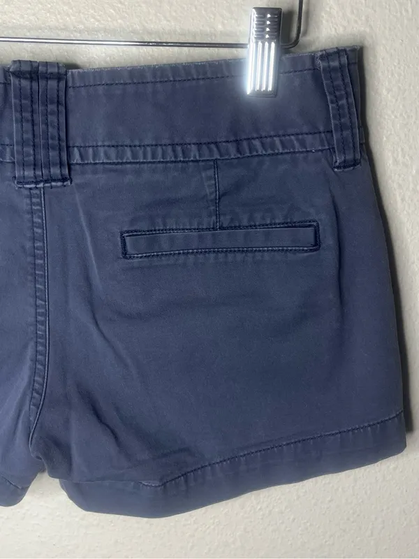 Y2K Vintage American Eagle Blue Low Rise Mini Shorts Stretch Cotton Chino - Image 5