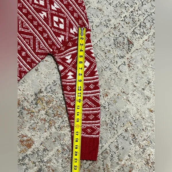 American Eagle Nordic Fair Isle Cozy Casual Sweater Size Small red white - Image 5