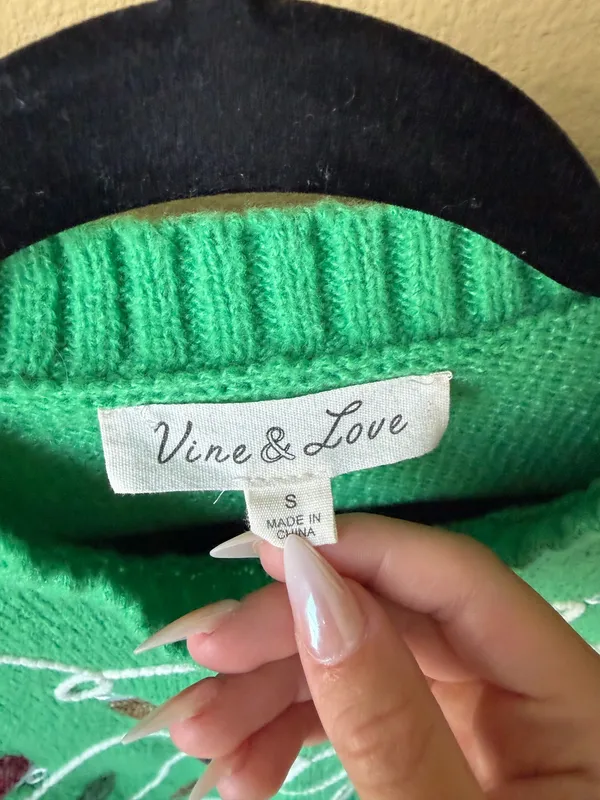 Vine & Love Blouse Christmas Sweater - Image 4