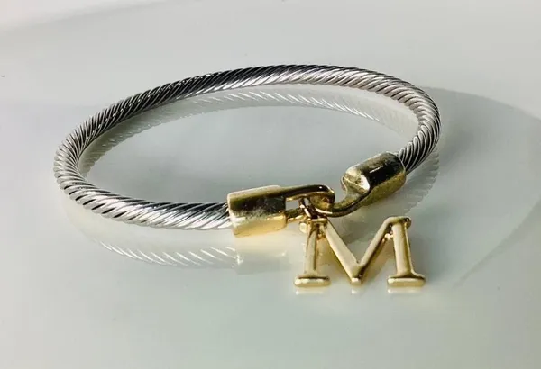 Modern Expressions “M” Initial Rope Bracelet Silver - Image 2