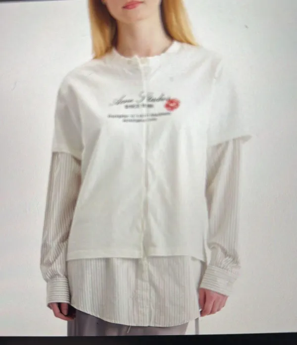 Acne studios Elijah double layer business card logo T shirt - Image 2
