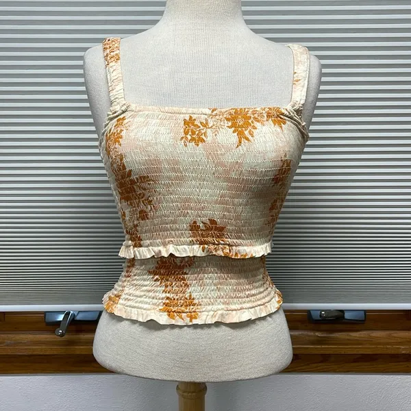 Intimately Free People Hannah Floral Printed Cami in Ivory Size XS - Image 4