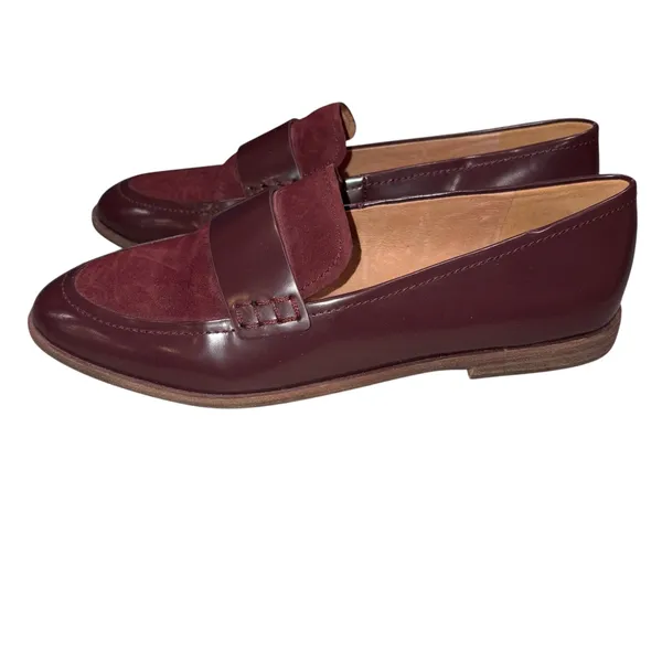 Madewell Dark Cabernet Burgundy Maroon Suede & Leather Alex Loafers Shoes 6 - Image 3