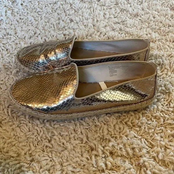 DV Dolce Vita for Target Canvas Gold Metallic Flat Espadrilles Shoes Size 9 - Image 6
