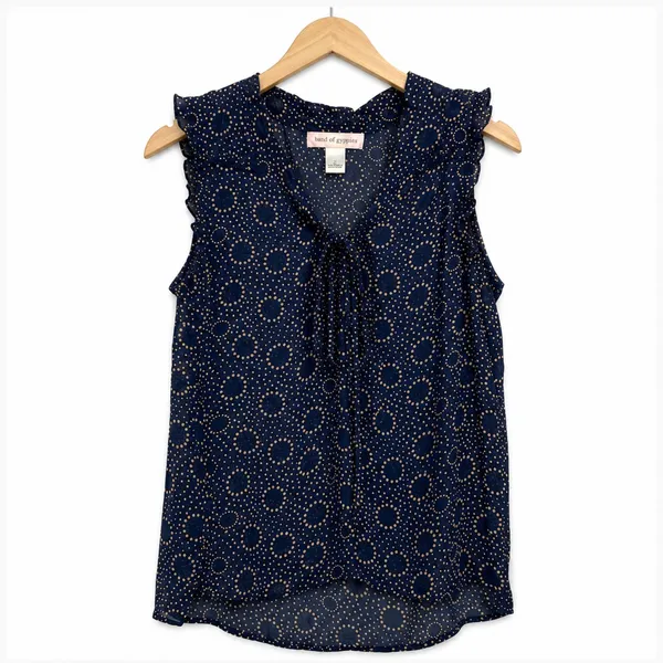Band of Gypsies Blue Yellow Boho Indie Sleaze Soft Grunge Ruffle Y2K Top M - Image 2