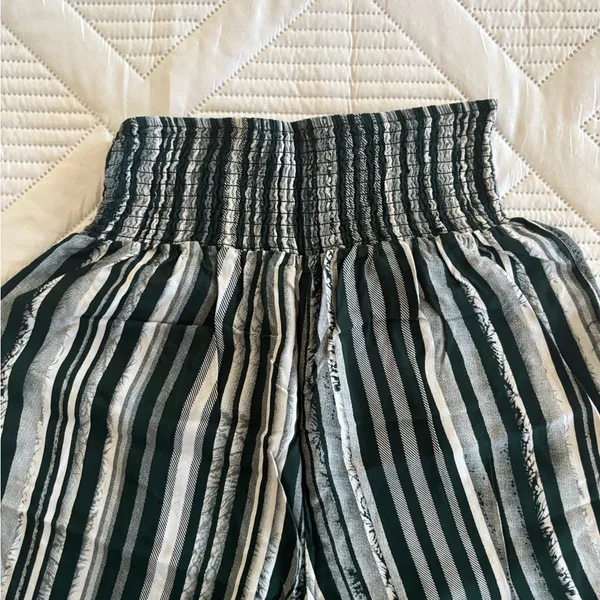 Striped Wide Leg Pants Black - Image 3