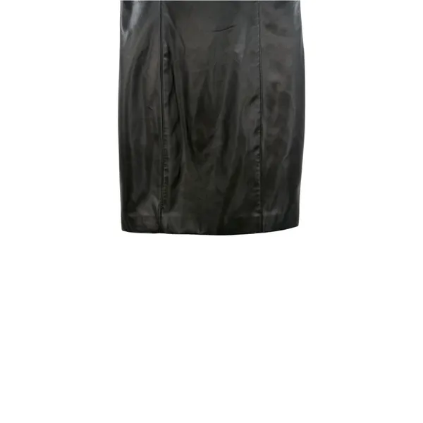 Babyboo Faux Leather Strapless Bodycon Mini Dress Matte Black Size XS - Image 3