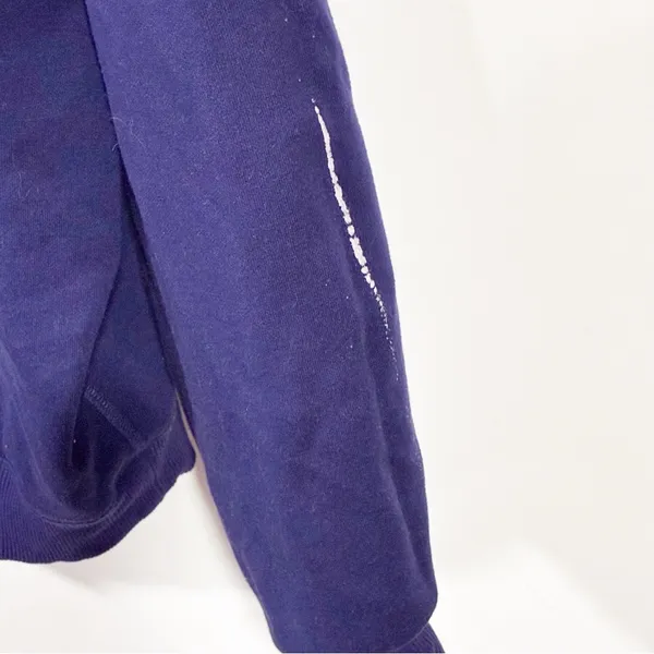Skims Cotton Fleece Oversized Quarter Zip Pullover Sweatshirt Purple Size Large - Image 3