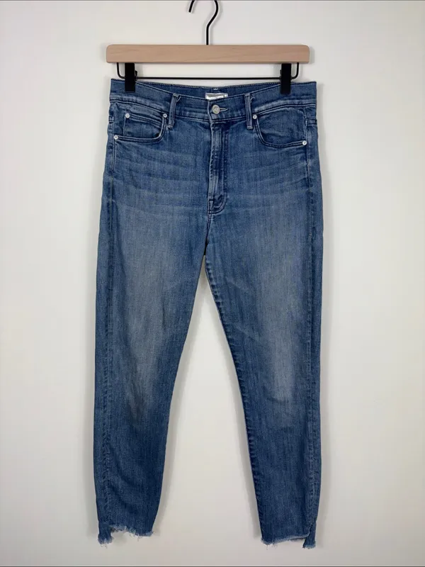 Mother Stunner Zip Ankle Step Fray Jeans Women’s Size 28 Good Girls Do Blue - Image 3