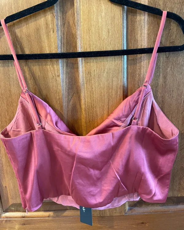 Lulus Pink Satin Top - Image 3