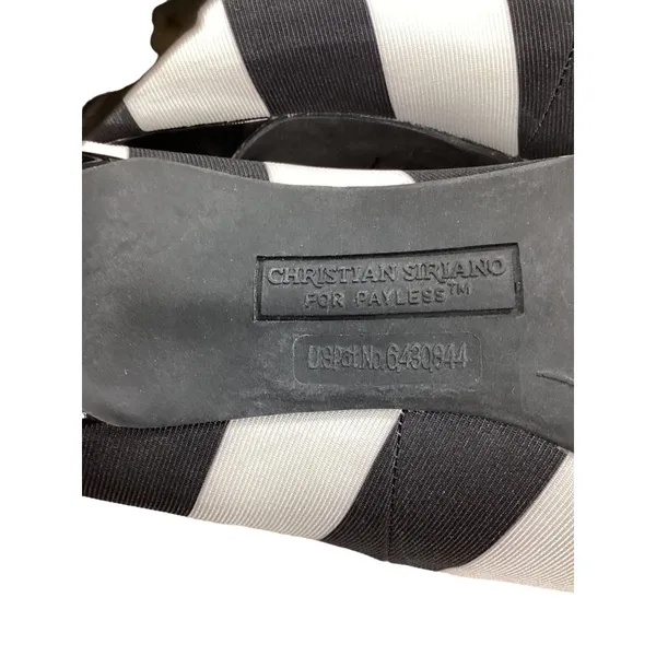 Christian Siriano Black and White Striped Stiletto Pumps, Size 7 SKU 680 - Image 5