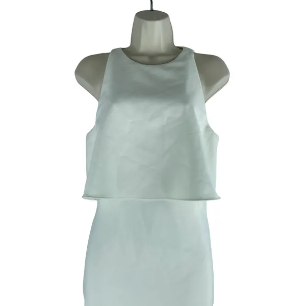 Likely Shayna Ruffle Overlay Cocktail Dress Knee Length White Size 10 - Image 5