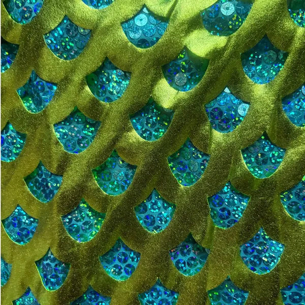 NEW Roma Green Mermaid Tail Skirt Costume w/ Blue Sequins & Back Zip Medium - Image 10
