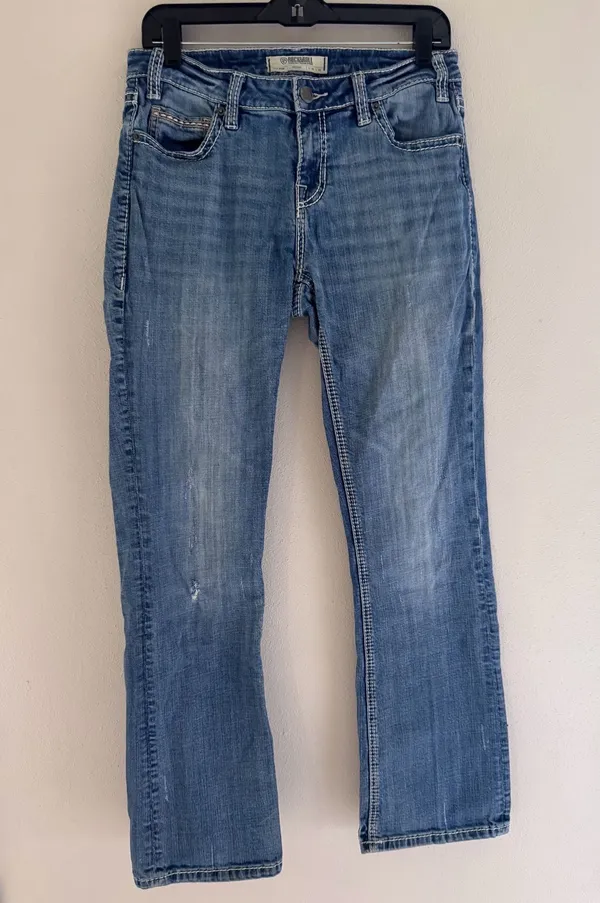 Rock & Roll Denim Medium Wash Mid Rise Bootcut Jeans Size 28x32 (see measures) - Image 2