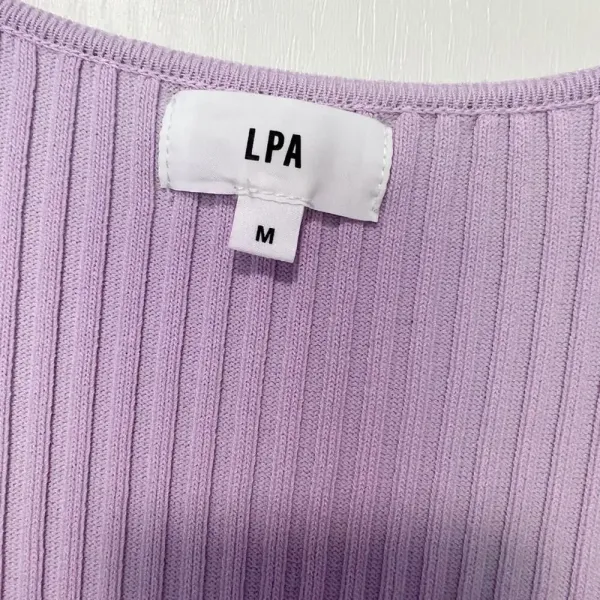 LPA Salvatore Dress in Lilac Ribbed Knit Midi size‎ Medium - Image 5