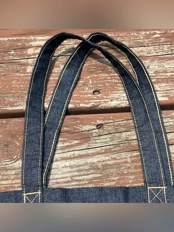 Brown Butter Cookie Company California Unisex Casual Streetwear Denim Tote Bag - Image 6