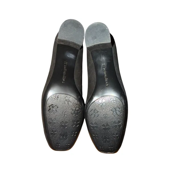 Naturalizer N5‎ Comfort Black Suede Square Toe Block Heel Pumps Gold Detail 6.5M - Image 4