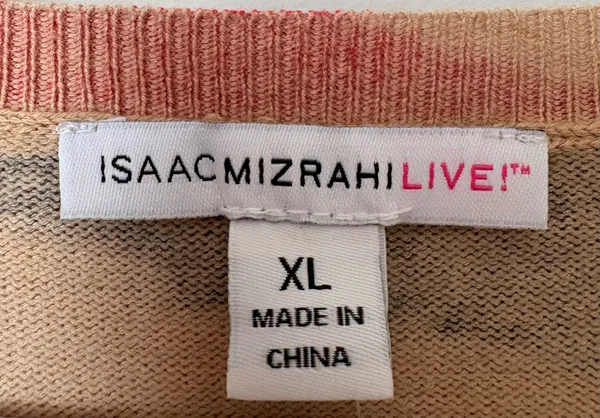 Isaac Mizrahi Live XL Abstract Multicolor Knit Sweater 3/4 Sleeve - Image 3