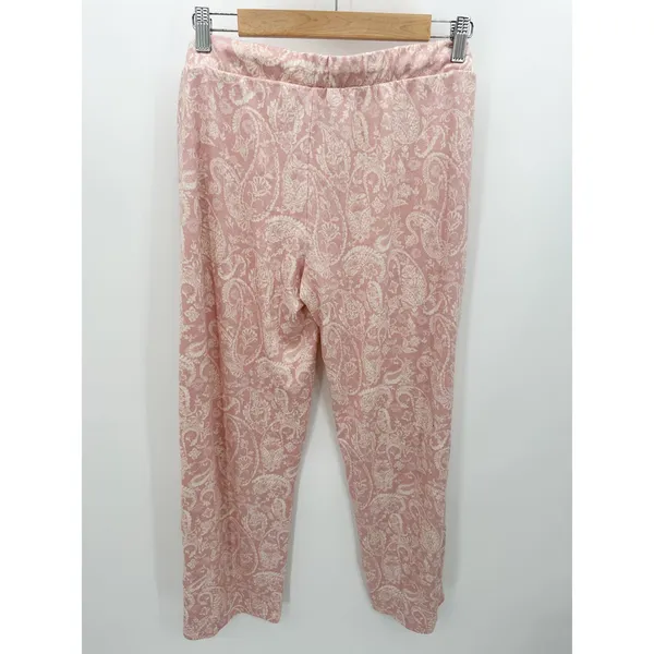 Lucky Brand Pajamas‎ Women XL Pink Cream Paisley Print Tank Top Drawstring Pants - Image 3