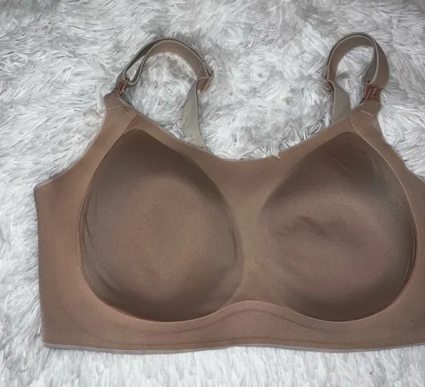 MomCozy XL Plus Nursing Bra Mothers Breastfeeding Nude Wireless Bralette - Image 2