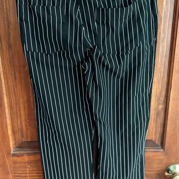 Yogipace Black and White Striped Women's Pants work/yoga pull on straight leg - Image 3