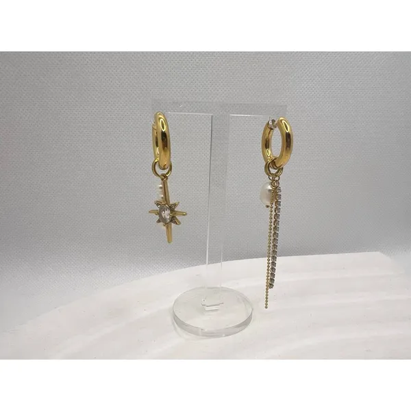 316L Stainless Steel‎ Freshwater Pearl StarDrop Earrings - Image 6