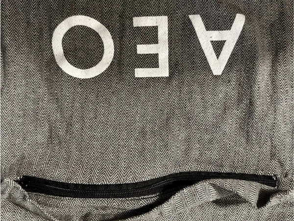 D2. American Eagle Outfitters gray, herringbone fabric tote bag. - Image 4