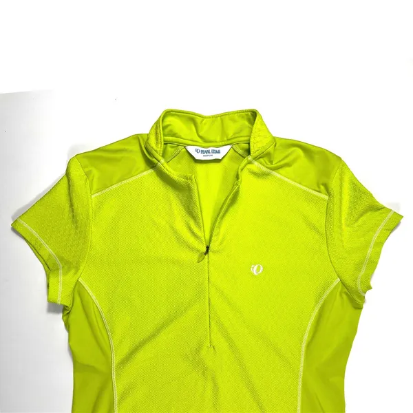 Pearl Izumi Medium Womens Hi-Vis Green Yellow Cycling Jersey‎ Half Zip EUC - Image 2