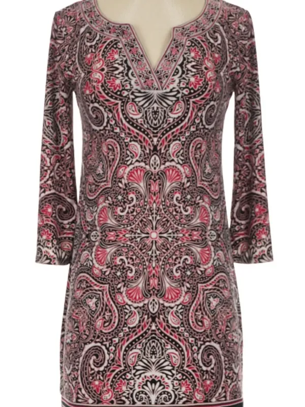 White House Black Market Dress XXS Paisley Autumn Wedding Guest Black Red - Image 2