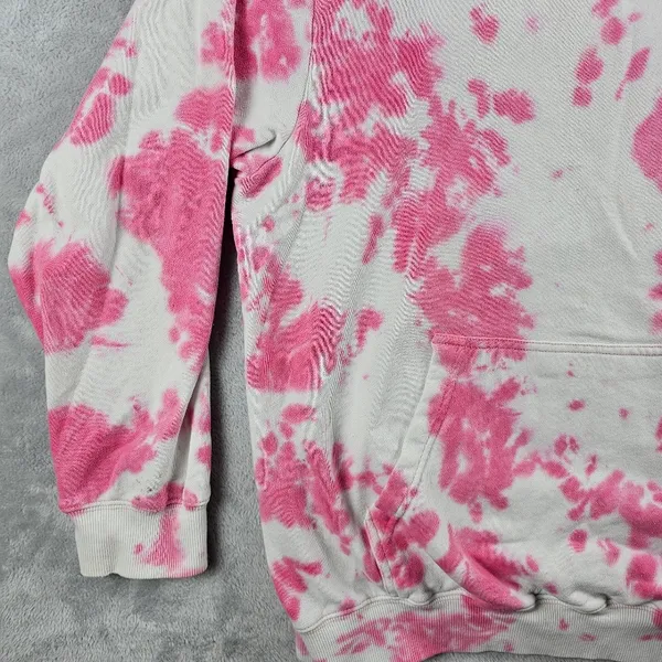 H&M Smiley Collaboration Positive Pullover Hoodie Women's Size Large Tye Dye - Image 4