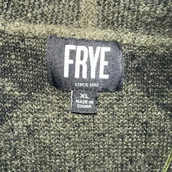 Frye southwest jacquard green & black cardigan sweater - Image 5